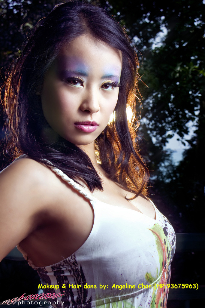 Female model photo shoot of Angeline Chan, makeup by Angeline Chan