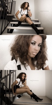 Female model photo shoot of MAKEUP by SARA D and Teffany yvonne by DONBG in CALi- THE INN @ VENICE 