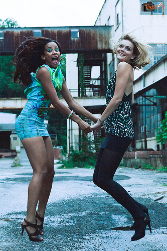 Female model photo shoot of Kathryn Brooks  and CookieTheModel by Voxefx in Baltimore, MD, makeup by Leontyne Reaves