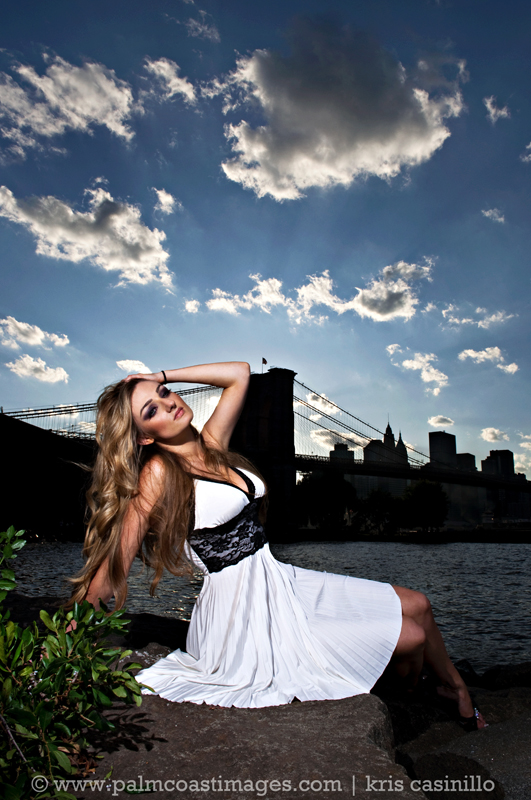 Female model photo shoot of Karolina Turska in BK Bridge, makeup by Karolina Almanzar
