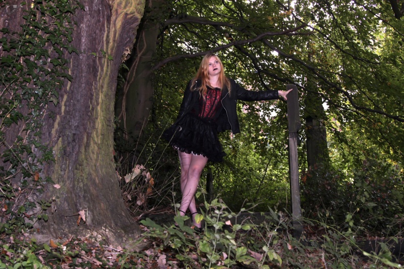 Female model photo shoot of Amo_Angelus by Gr8 Images in Sheffield General Cemetry