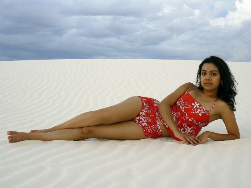 Female model photo shoot of Indrani R in White sands, NM