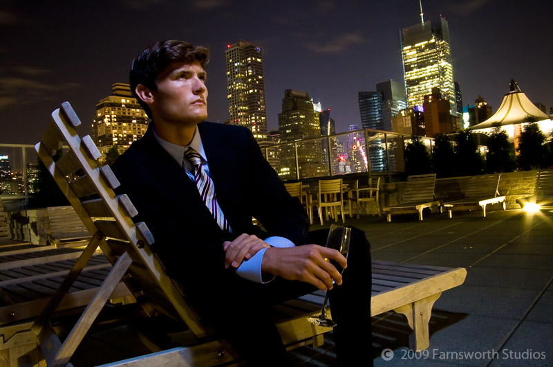 Male model photo shoot of Michael Farnsworth and Trevor Panther in Manhattan Rooftop, makeup by Makeup by Justyna