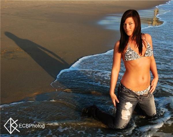 Female model photo shoot of Heather Kempton in Huntington Beach, CA 