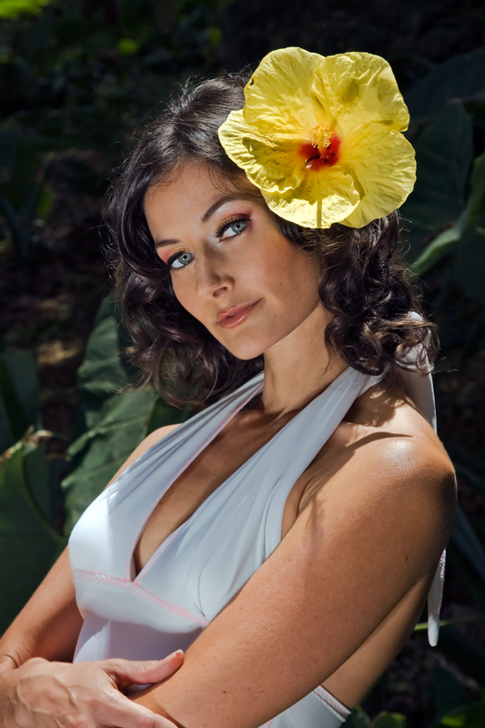 Female model photo shoot of Maryelli by Tropic Light in Nuuanu - Oahu, Hawaii, makeup by Beauty by Mish