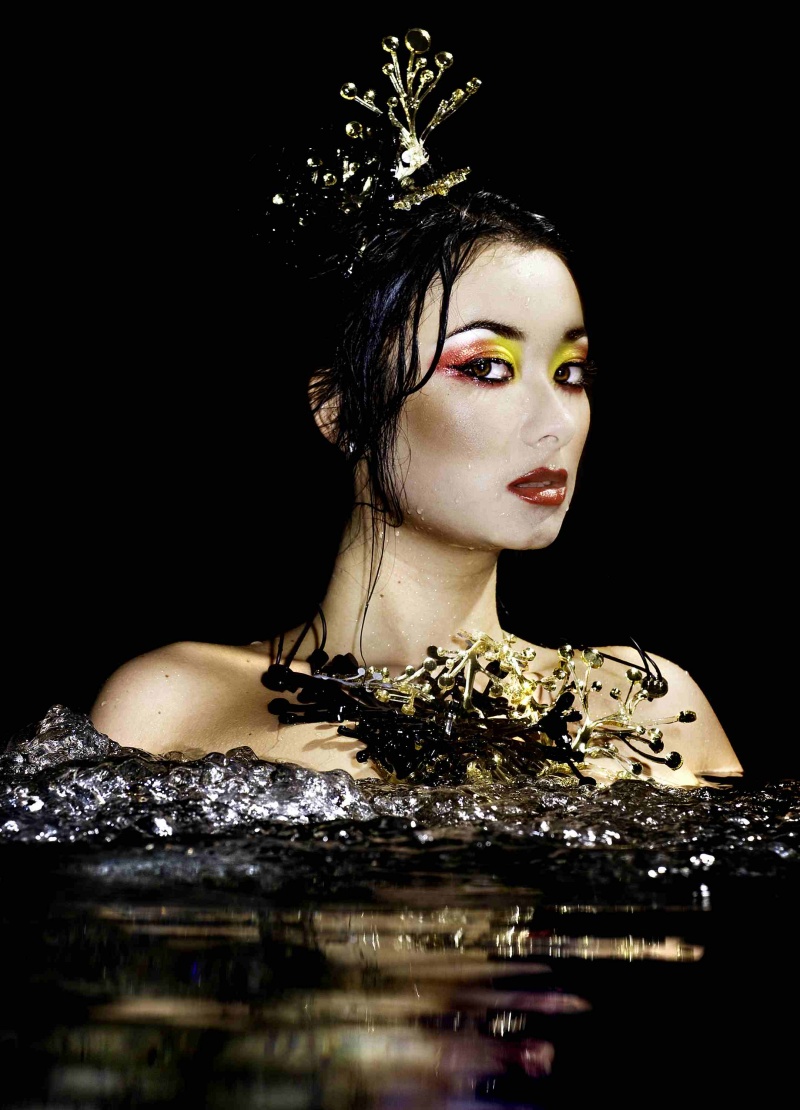 Female model photo shoot of Carly Petitt-Taylor and eloisefriaruk by shirlaine forrest in Manchester olympic pool, makeup by Andrea Perry-Bevan