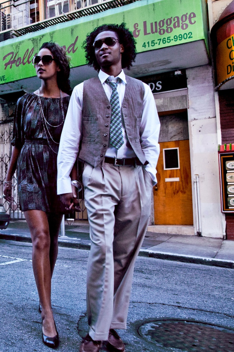 Female and Male model photo shoot of Nicole Hardwick and LyndonPeters by T h e L u m i n o u s in china town sf