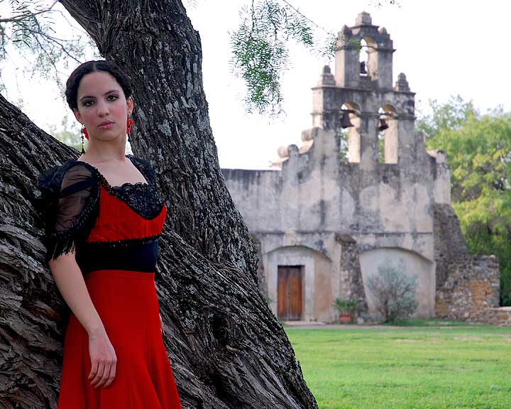 Male and Female model photo shoot of Ken Long and Libertad Green in Mission San Juan, San Antonio