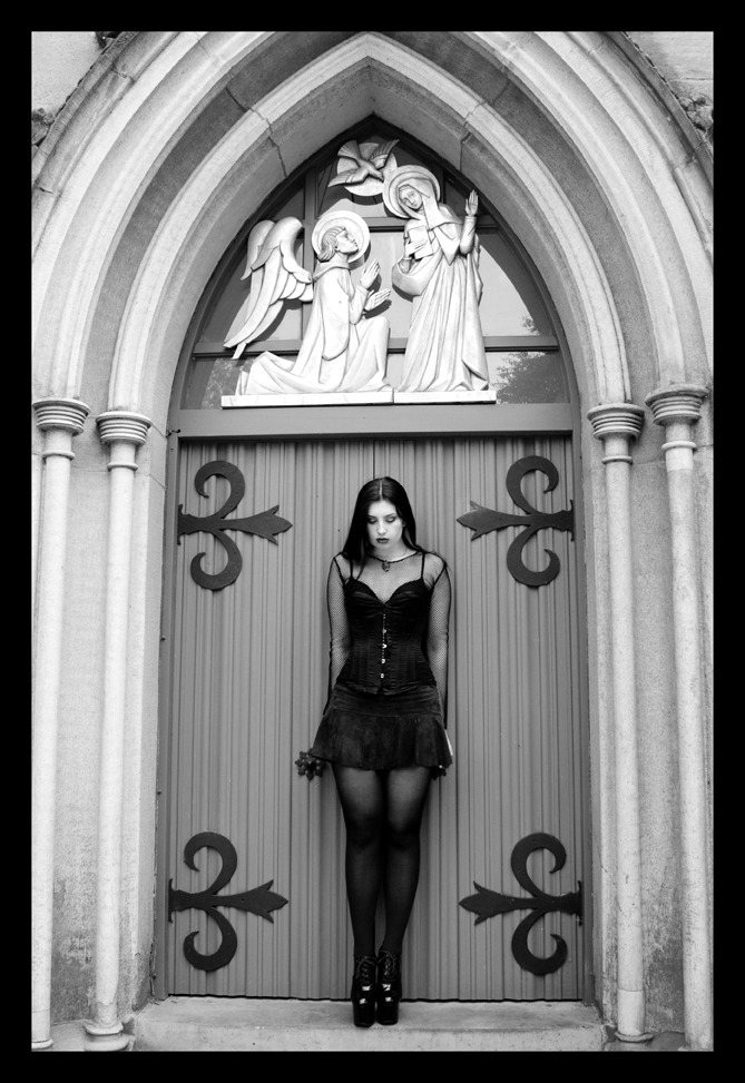 Female model photo shoot of JanineMarieClare in Blackburn Cathedral.