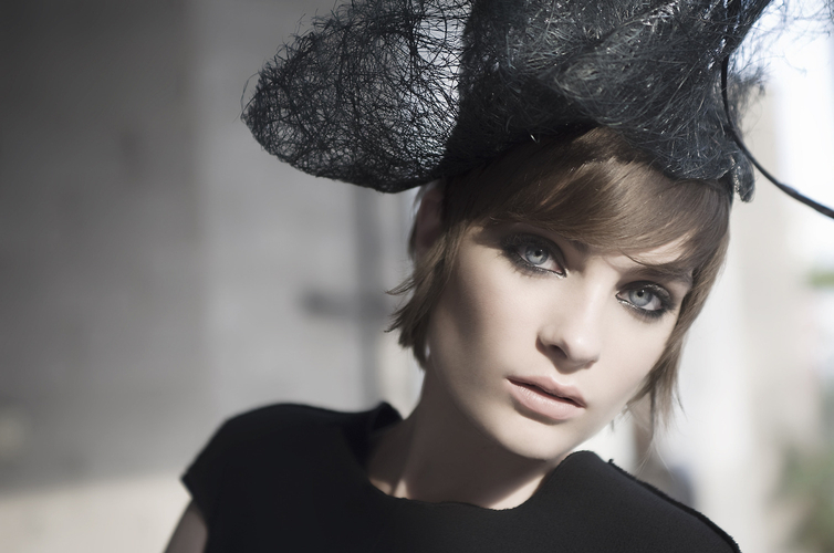Female model photo shoot of Tonya Gross Millinery in chicago, il