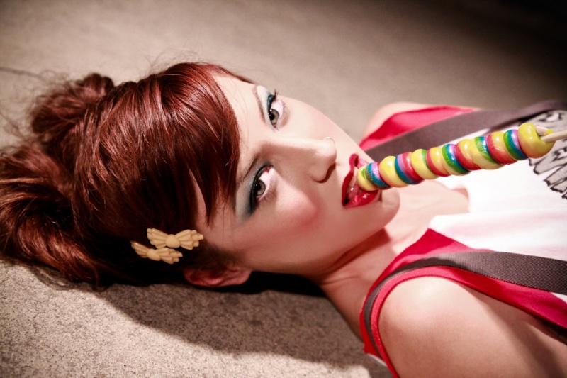 Female model photo shoot of Dani Rock by alexia nervosa, makeup by Kitchen Beautician