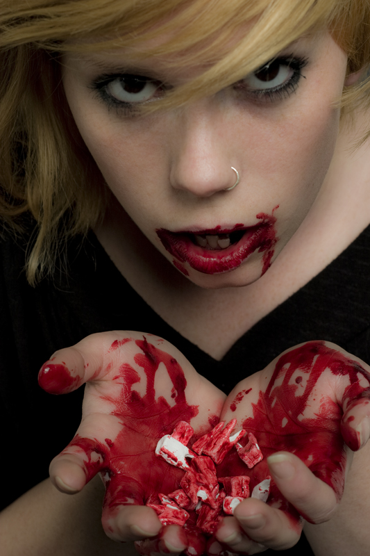Female model photo shoot of Mayhem Makeup by Carlie by Buzzby Photography