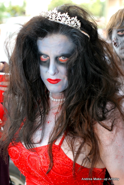 Female model photo shoot of Andrea Make-up Artistry by Dean Ansley in Atlanta Zombiewalk