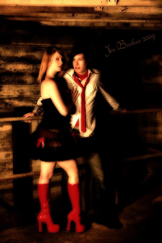 Male and Female model photo shoot of brandon_Ballistics and Mrs Foxy by Featherwind in AG3 basement