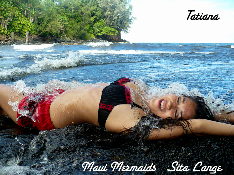 Female model photo shoot of Tatiana Toshiko by Hawaiian Mermaids in Mill Beach, Big Island