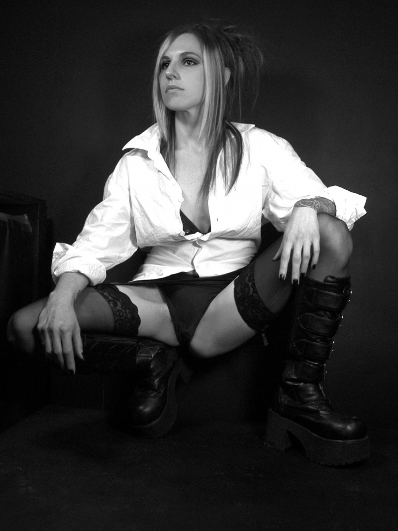 Female model photo shoot of Brandi L33 by BLACK - GRAY - WHITE in Brooklyn