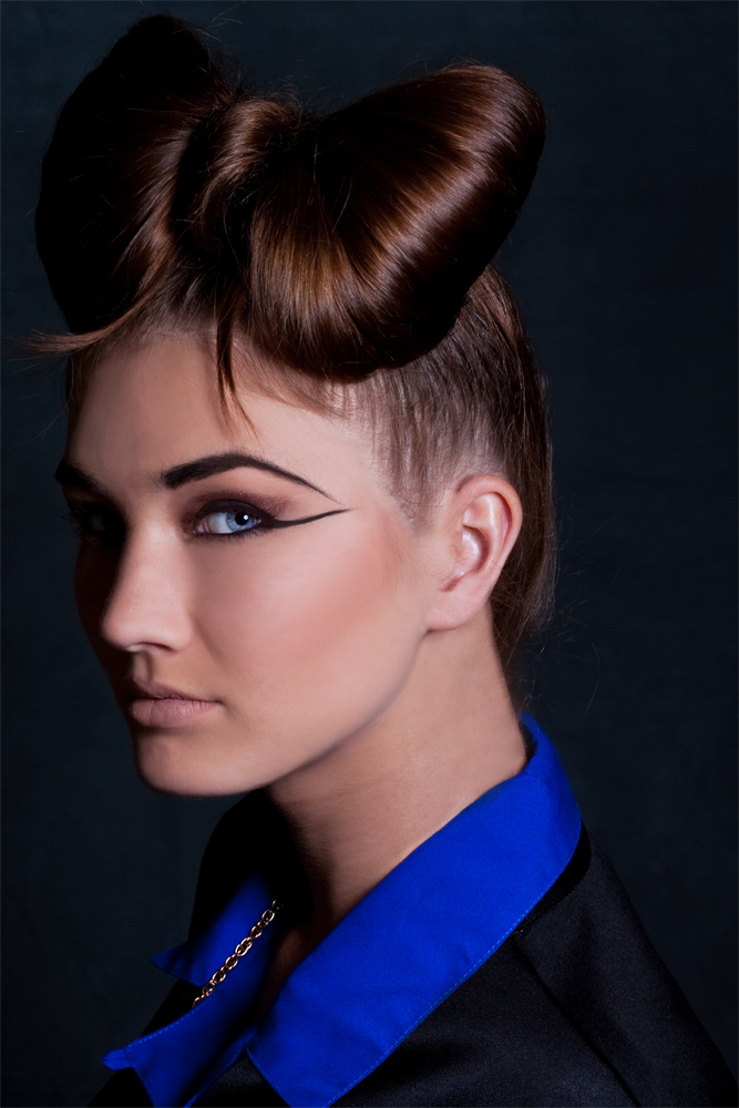 Female model photo shoot of HAIR MU by monica sola, makeup by Jessie D MUA