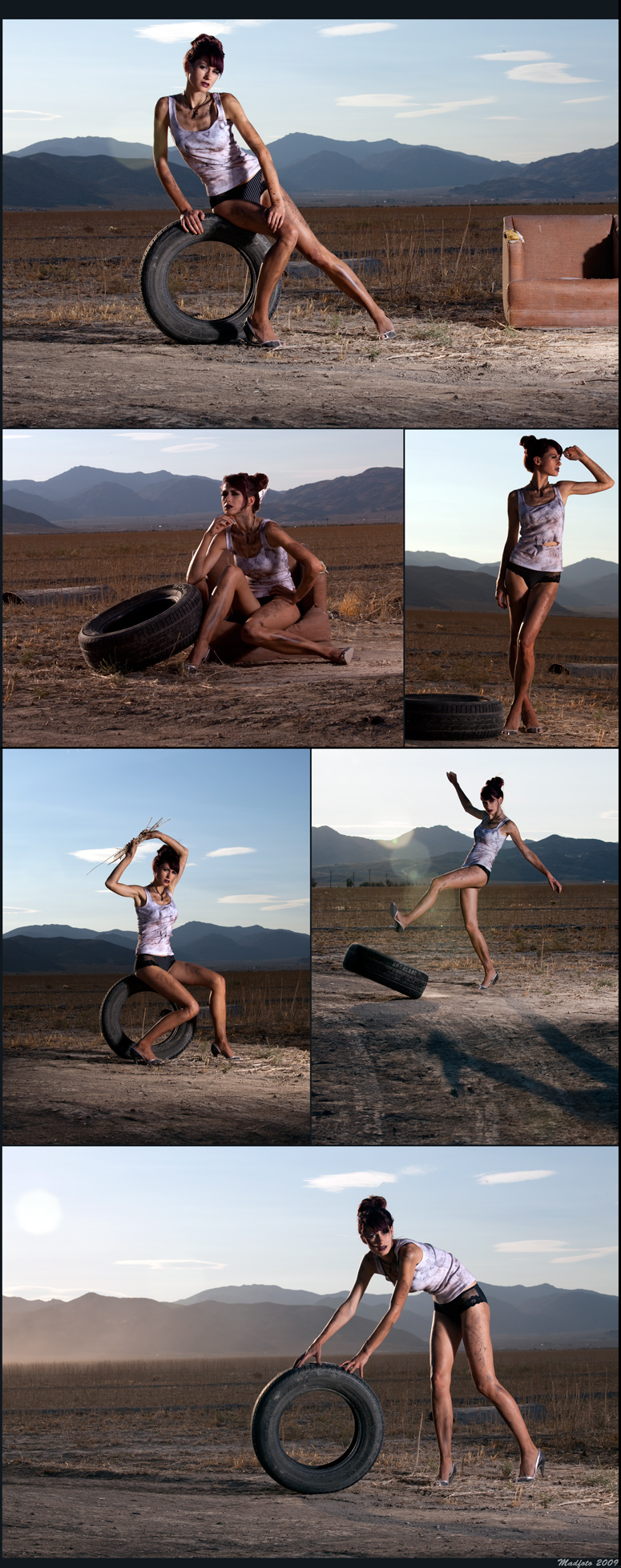 Male and Female model photo shoot of Mike D photography and Anita Hermann in Socal desert, makeup by Kathleen M Ty