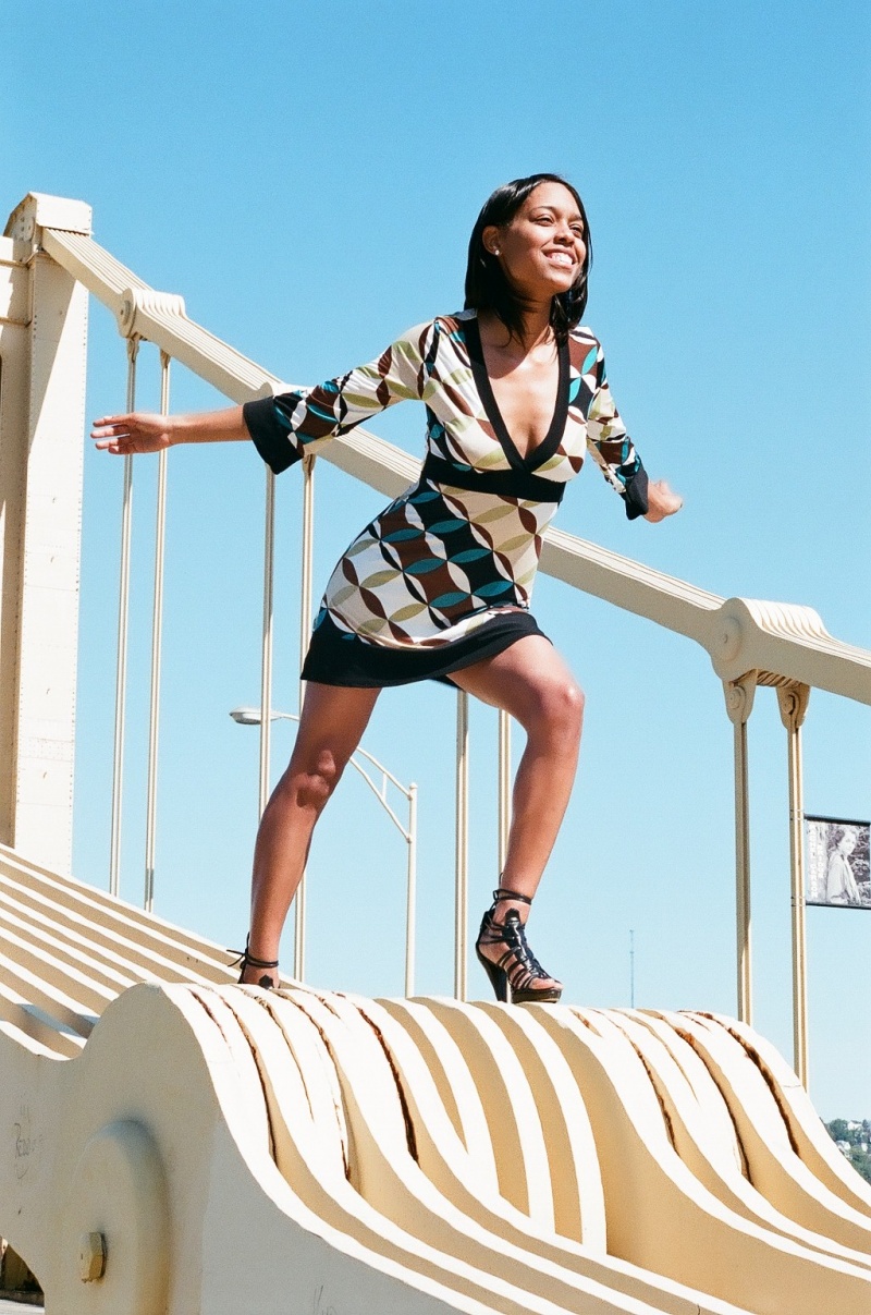 Female model photo shoot of Tanaeya Anderson by Gary Garrison in Pittsburgh, PA  (9th Street Bridge)