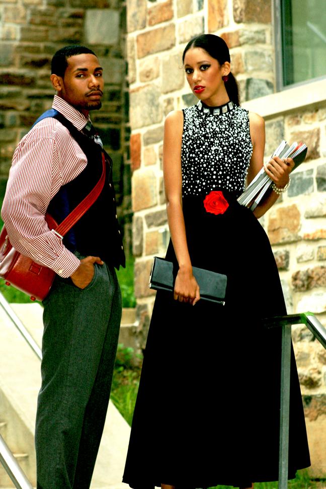 Male and Female model photo shoot of Nathan H Green and Gabrielle E in Morgan State University