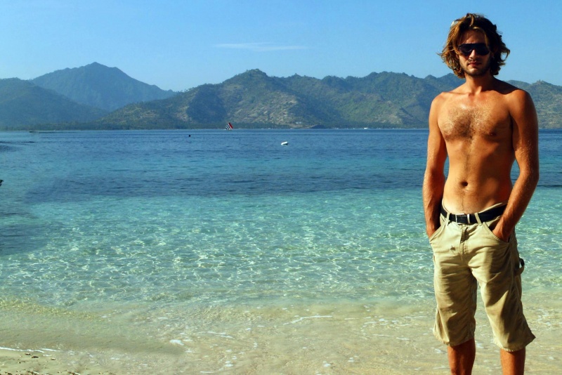 Male model photo shoot of david lance in lombock gili air indonesia
