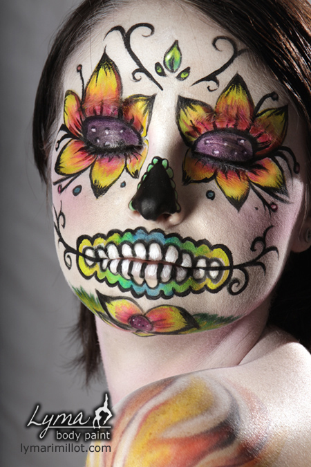 Female model photo shoot of Lymari Millot, makeup by Lymari Millot, body painted by LYMA  -   Body Paint