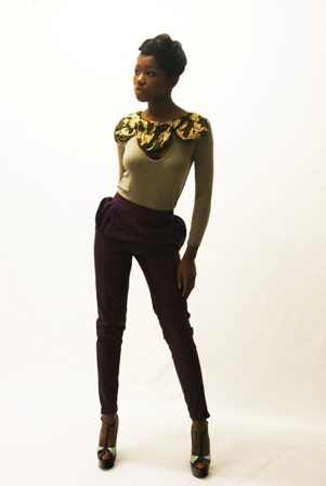 Female model photo shoot of Vianney-Leigh, clothing designed by ER-ZUM-AH the label