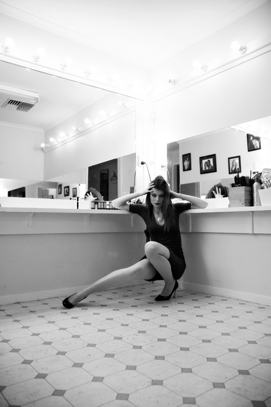 Female model photo shoot of Iulia Lungu by StanB in Make-up Room
