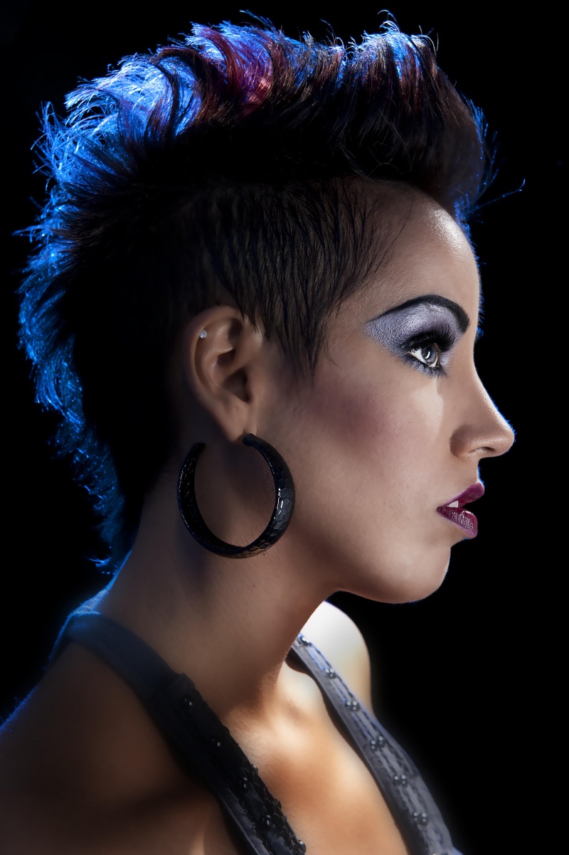 Female model photo shoot of Kim Rojas by Michael Weitzman in Delmar Studios, makeup by Fara Cole
