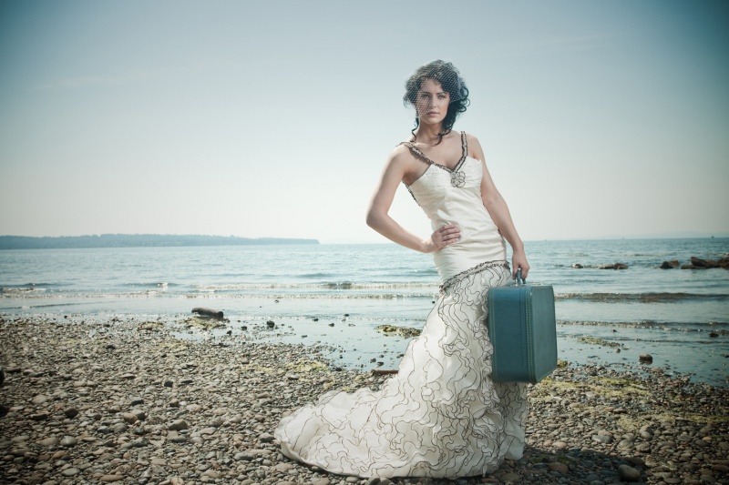 Female model photo shoot of Kathryn Bass Bridal by Nuno Silva