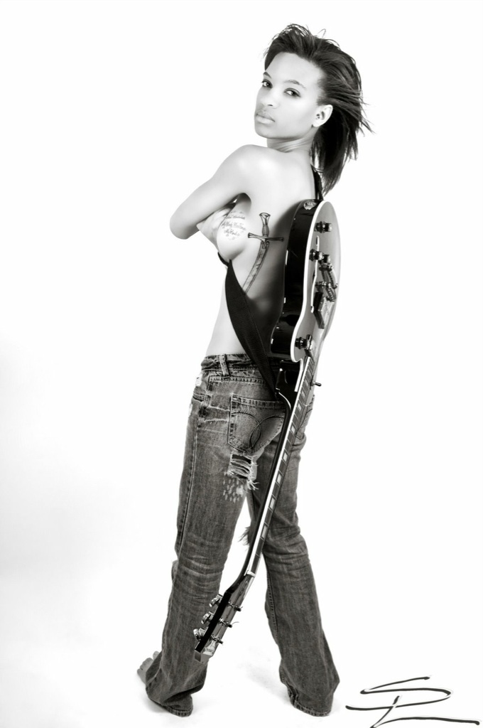 Female model photo shoot of Goldie Deon by Landis aka LP in LP's Studio (new roads la)