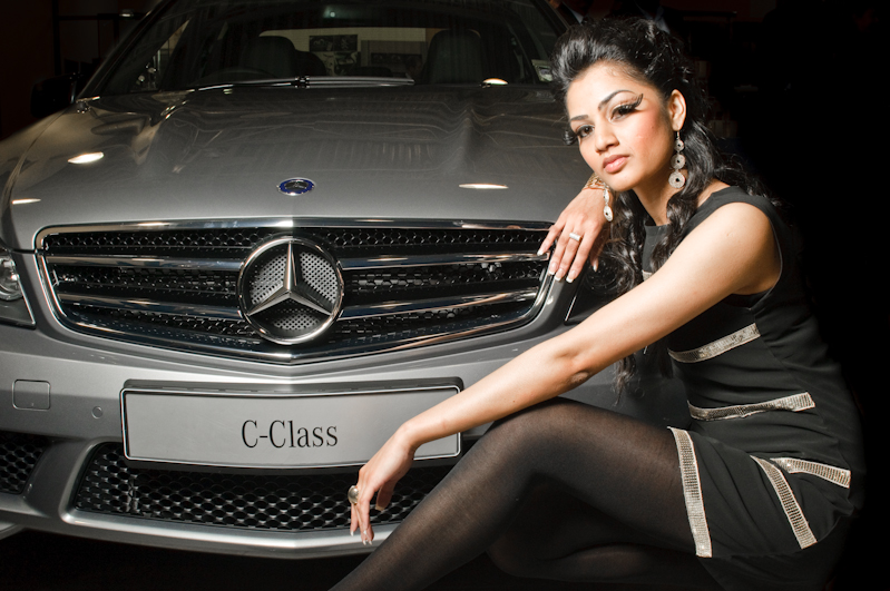 Female model photo shoot of Kiran R in Mercedes Showroom- Birmingham