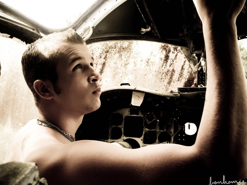 Male model photo shoot of Brian Mers by Bonhomie Photography in Airplane Graveyard
