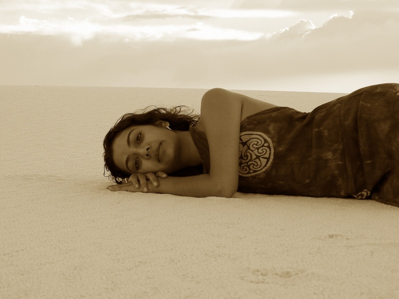 Female model photo shoot of Indrani R in White sands