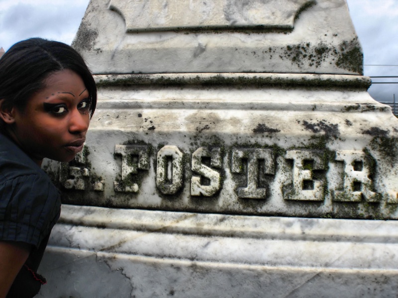 Female model photo shoot of Miss Morbid Mayhem by CarpeNoctum Photography in Green Lawn Cemetery