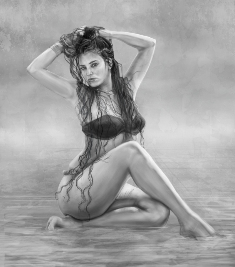 Female model photo shoot of MRIA, art by Theloneous Jones