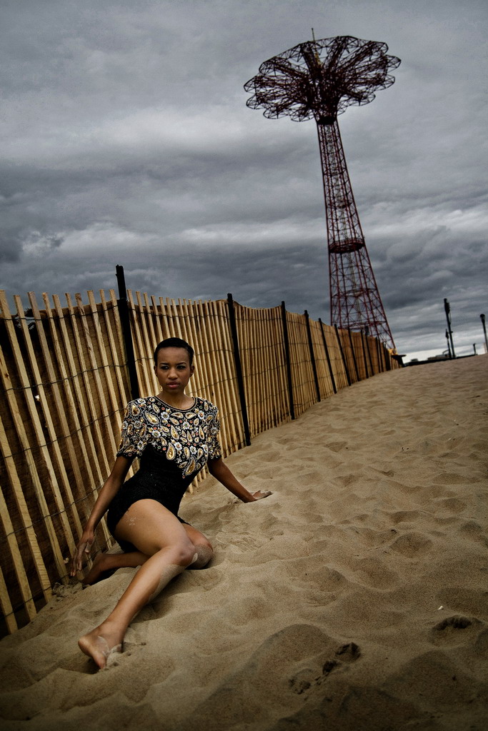 Male and Female model photo shoot of Bryan Geonzon and Sharrimodel in Coney Island, Brooklyn, New York