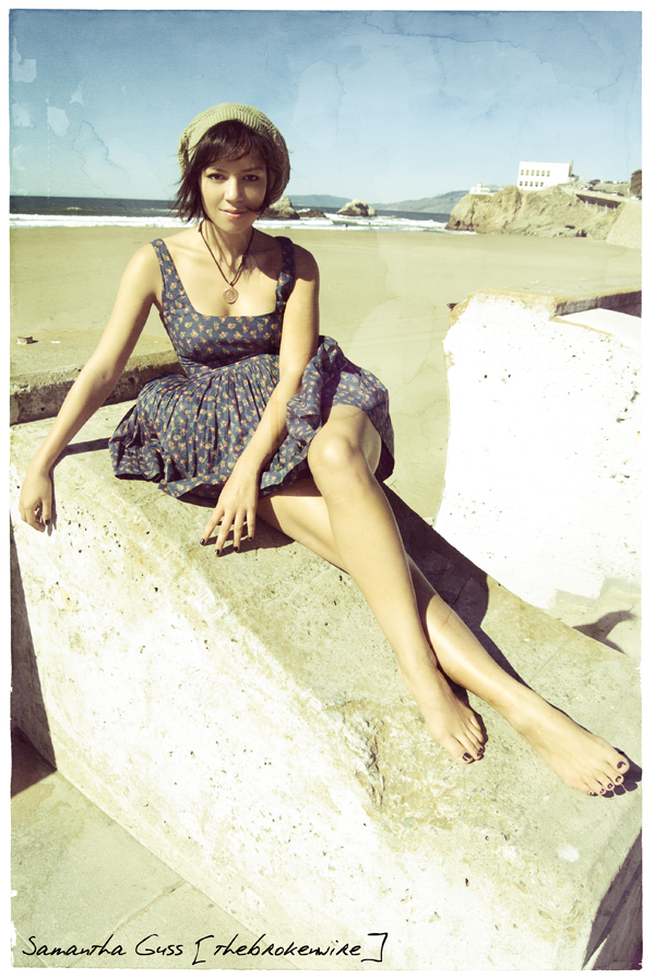 Female model photo shoot of Emily Abad by Samantha Guss in Ocean Beach