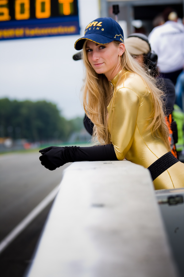 Male and Female model photo shoot of VJImages and ModelChantal in TT Circuit Assen, Netherlands