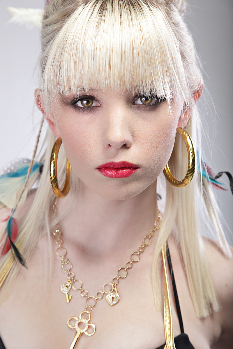 Female model photo shoot of Khara Williams MUA by cody conrad in Ric Erickson Studio, makeup by Khara Williams MUA