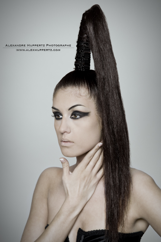 Female model photo shoot of Rebeka L by Alexandre Huppertz in MontrÃ©al Studio, hair styled by leigh hairz, makeup by Hebaa