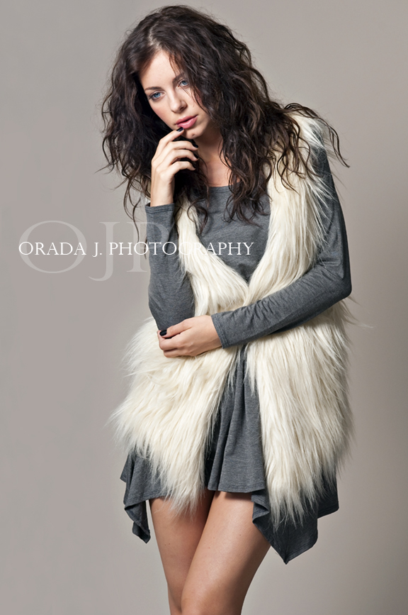 Female model photo shoot of Orada J Photography and Meg Felix in Noel's Studio, hair styled by HairByNico, makeup by Lisa G Artistry