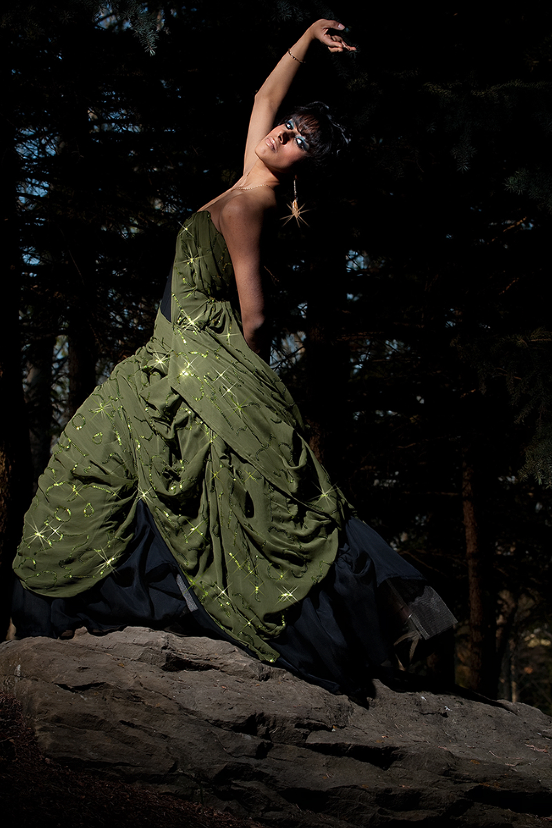 Female model photo shoot of Gunoff Label by T Rollans in Calgary, makeup by Lisa Hehr