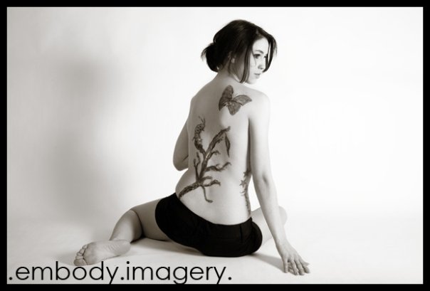 Female model photo shoot of K-Lynn by Embody Imagery in Layne's studio, makeup by painter117