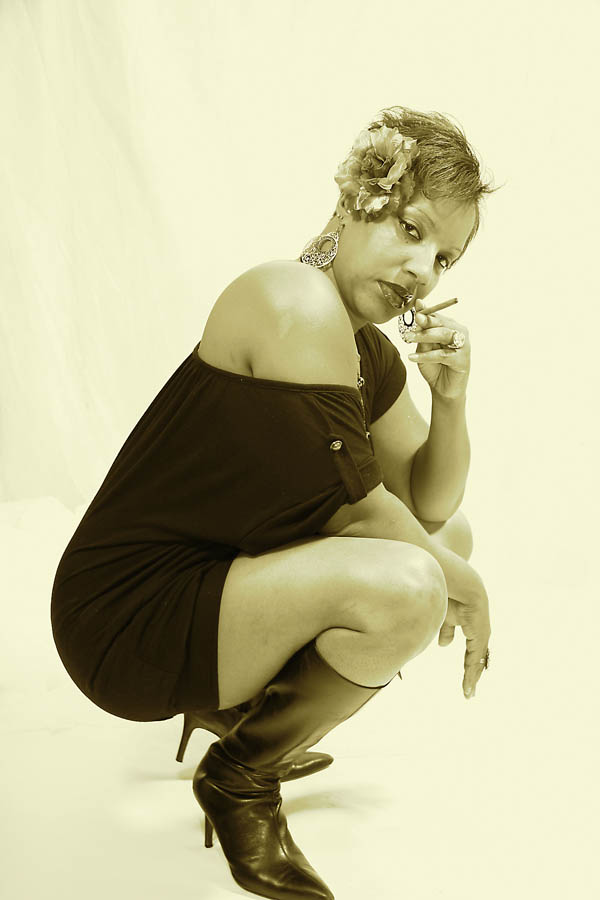 Female model photo shoot of patty Wright in in studio