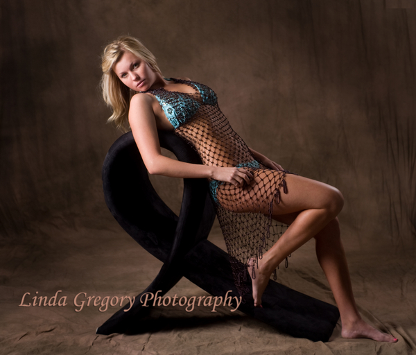 Female model photo shoot of Linda Gregory Photograp in studio