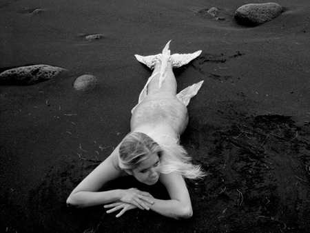Female model photo shoot of Hawaiian Mermaids in Kehena Beach