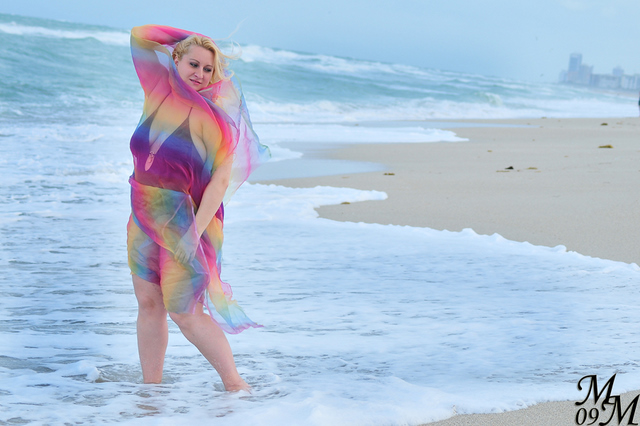 Female model photo shoot of Curvy Krista by Micheal Miller in Haulover Beach, FL