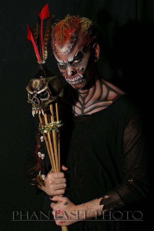 Male model photo shoot of Phantasee Photo and Godofthemind, body painted by Amy Grigg