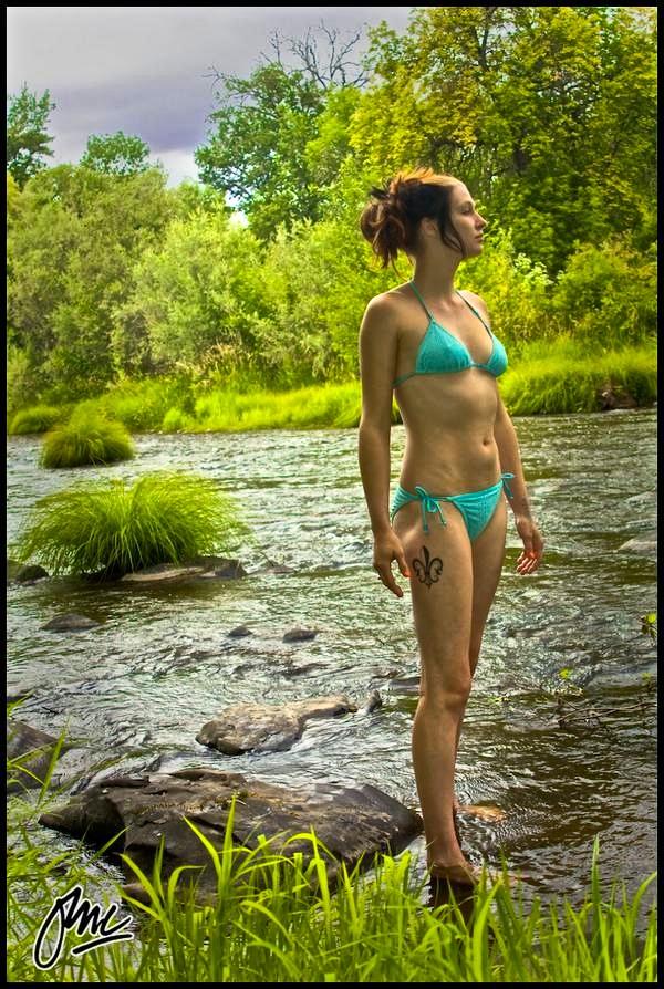 Female model photo shoot of BarefootSkye in Rogue River Oregon  